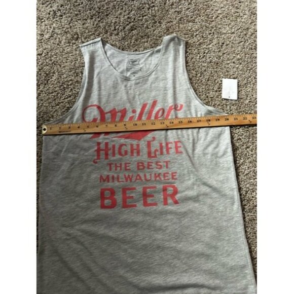 Miller High Life Tank Top Muscle Shirt Mens Size Medium Gray Pullover Casual - Picture 7 of 10